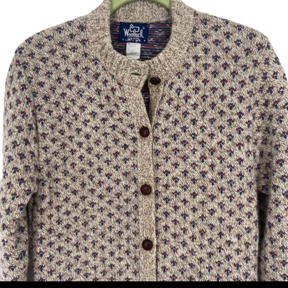 Woolrich Vintage Wool Blend Knitted Button Up Cardigan Sweater Made In USA Small - Picture 3 of 8